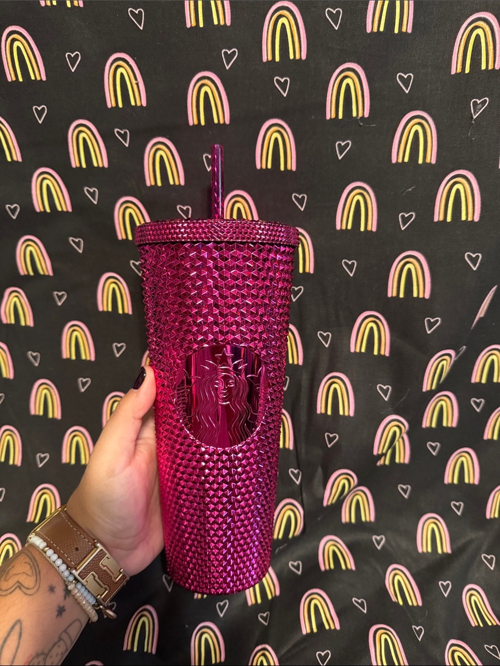 Starbucks Pink Sangria Studded Tumbler from the 2022 Holiday Collection